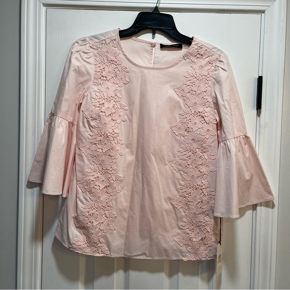 Ivanka Trump Pink Bell Sleeve Blouse NWT size small